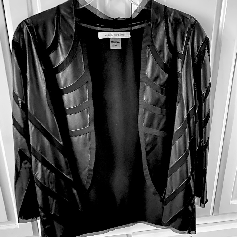 Black leather lightweight jacket